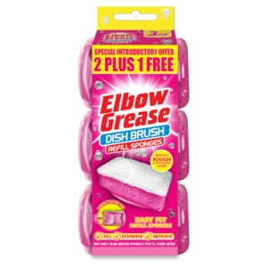 Elbow Grease náhradní houbičky růžové 3ks