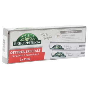Antica Erboristeria zubní pasta Bianco s mátou a šalvějí 2x75ml