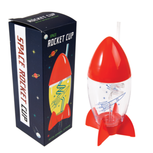Rex London dětská láhev na pití ve tvaru rakety s brčkem