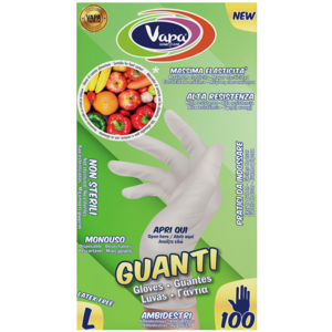 Vapa Premium gumové rukavice TPE, transparentní velikost L, 100ks
