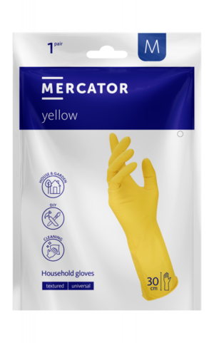 Rukavice Mercator gumové úklidové M vel. 8 žluté