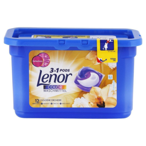 Lenor Pods color 3v1  kapsle na praní s vůní Zlatá orchidej 12ks