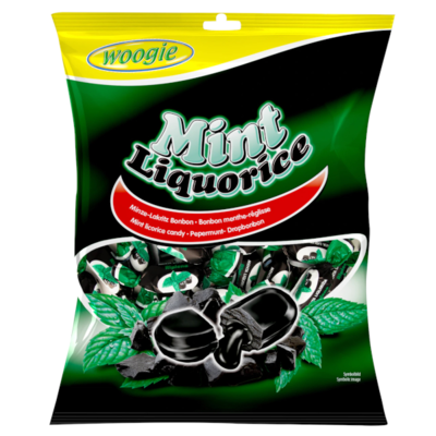 Woogie bonbony Mint Liquorice 170g