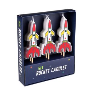 Rex London sada dortových svíček ve tvaru rakety 6ks 