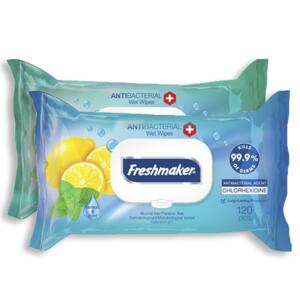 Freshmaker Antibacterial antibakteriální vlhčenné ubrousky 120ks