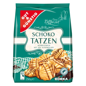 GG Křehké jemné sušenky zdobené čokoládou 250g
