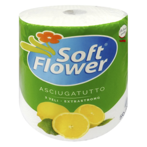 Soft Flower kuchyňské papírové utěrky s jemnou vůní Lemon 3-vrstvé 50m