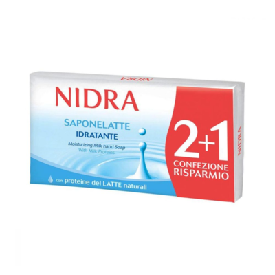 Nidra tuhé krémové mýdlo s  mléčným proteinem 3ks