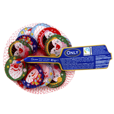 Čokoládové penízky s obrázky Christmas, 85g