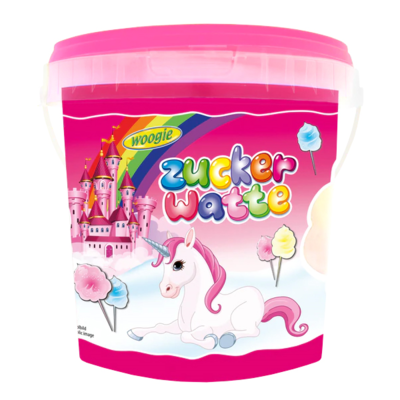 Woogie Cukrová vata v kyblíčku Jednorožec 50g