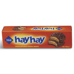 HayHay Cacao Biscuit, slepované sušenky v čokoládě 108g