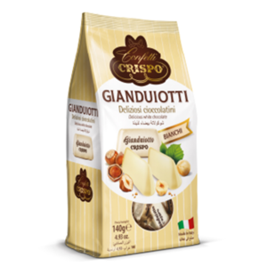 CRISPO Gianduioti pralinky s bílou čokoládou 140g