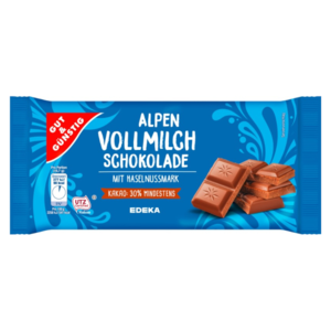 GG Alpská mléčná čokoláda s lískooříškovým krémem 100g