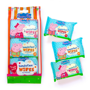 Peppa Pig sada dětských vlhčených ubrousků 3x10ks