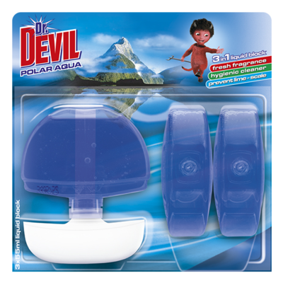 Dr. DEVIL tekutý WC blok 3in1 Polar 3x55ml