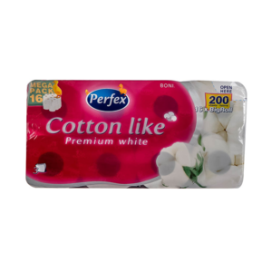 Perfex Premium White Cotton 3-vrstvý prémiový toaletní papír 16rolí