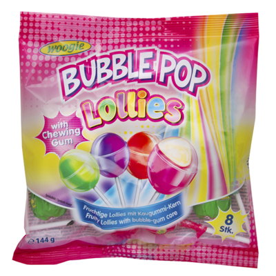 Lízátko se žvýkačkou Bubble pop 144g