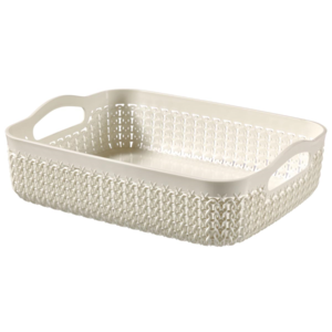 Curver Knit pletený plastový košík A5 Oasis White
