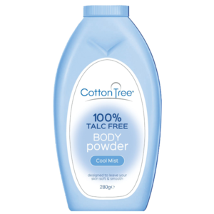 Cotton Tree tělový pudr bez mastku Cool Mist 280g