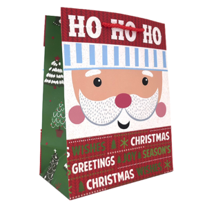 Dárková vánoční taška motiv Santa HO-HO-HO 18x23x10cm