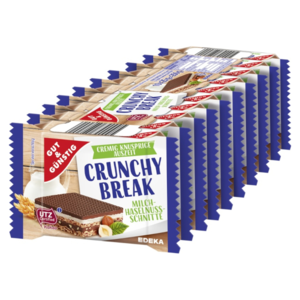 GG Oplatky Crunchy Break s lískooříškovým a mléčným krémem 10x25g
