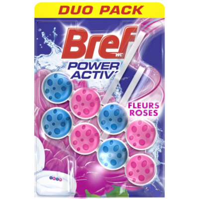 Bref Power Activ Pink flowers WC závěs 2x50g