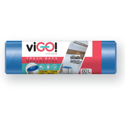 viGO! Pytle na odpad standardní, modré 60 litrů HDPE 28ks