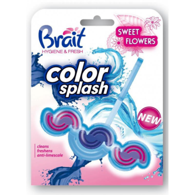 Brait Color Splash blok do WC, sladké květiny, 45g