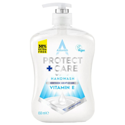 Astonish Care+ Protect mýdlo na ruce s vitamínem E 600ml