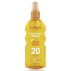 Lilien Sun Active, transparentní sprej na opalování SPF 20, 200ml