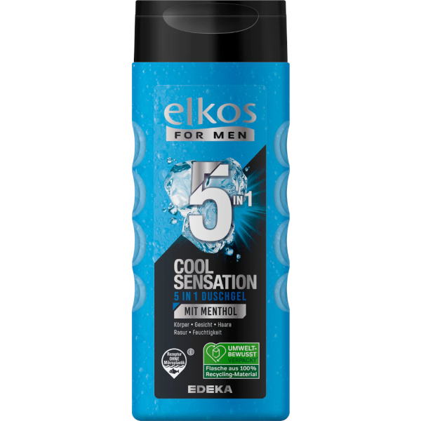 Elkos Men 5in1 sprchový gel Cool Sensation s mentolem 300ml Elkos Men 5in1 sprchový gel Cool Sensation s mentolem 300ml