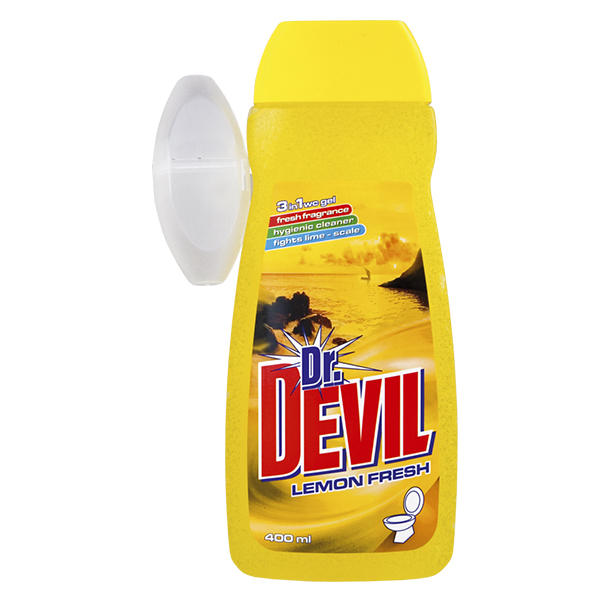 Dr. DEVIL WC gel s košíčkem 3in1 Lemon Fresh 400ml