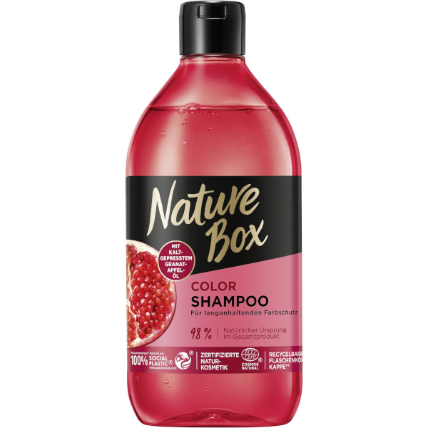 Nature Box Color vlasový šampon s olejem z granátového jablka 385ml