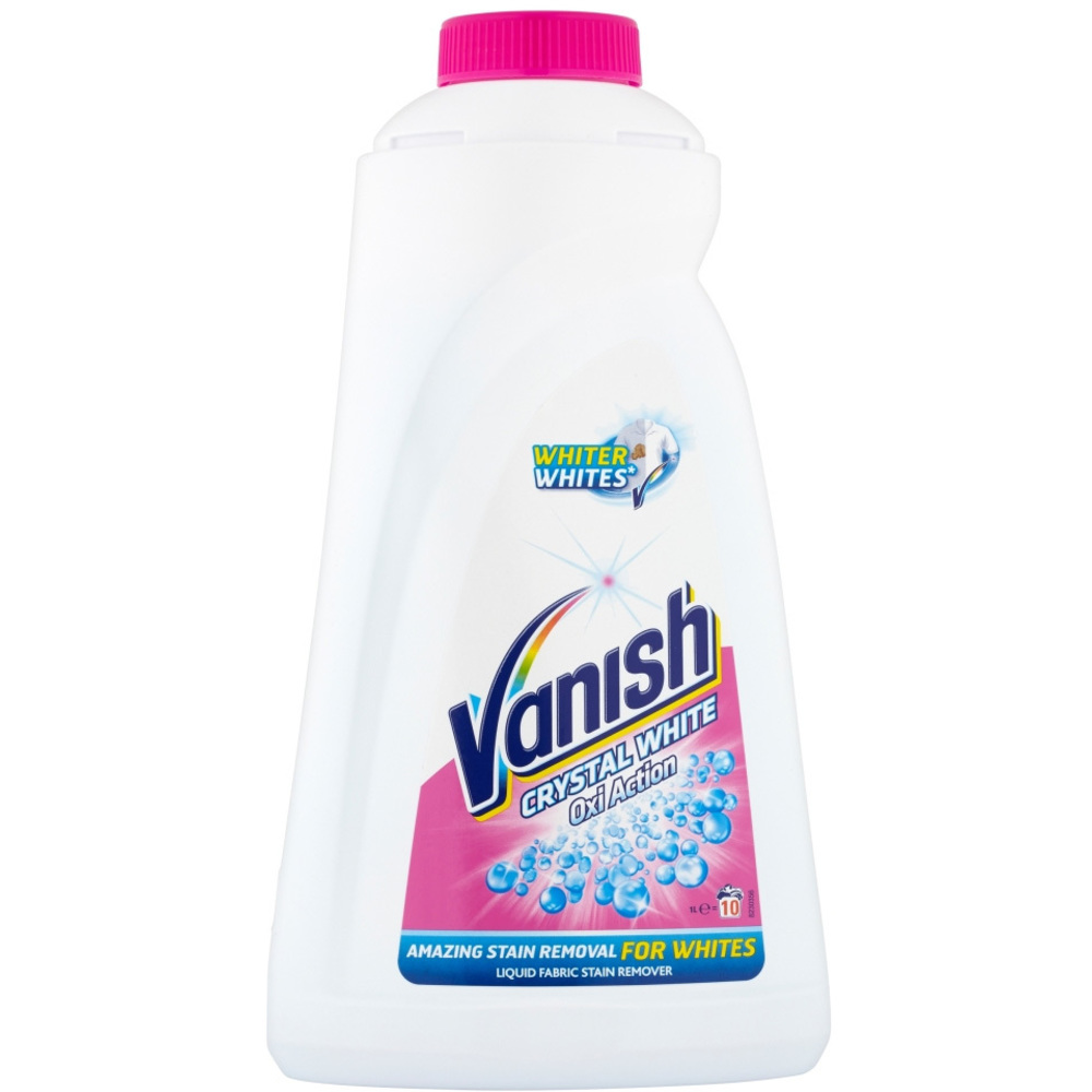 Vanish Oxi Action Crystal White tekutý odstraňovač skvrn na bílé prádlo 1 l