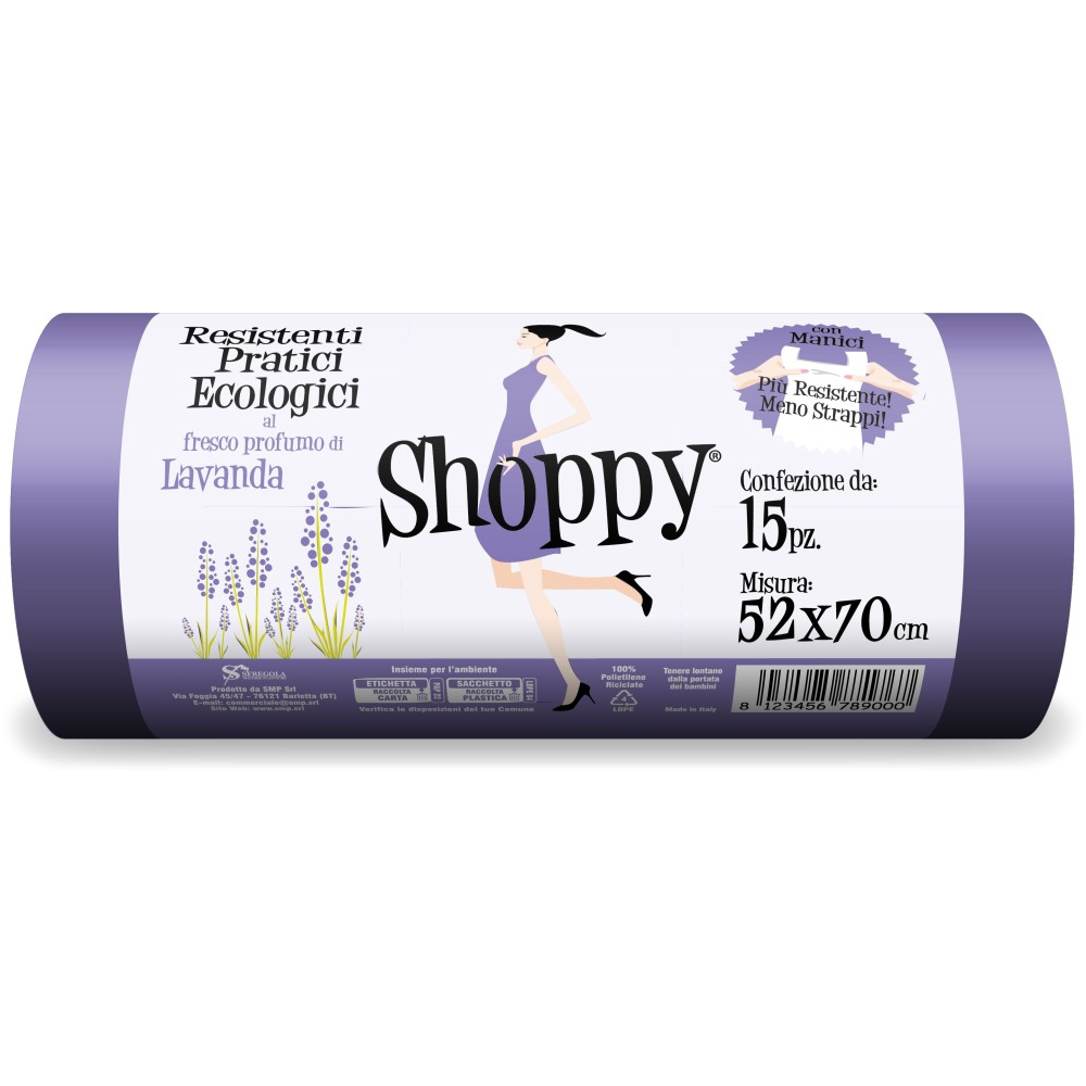 Shoppy Italské parfémované pytle do koše Levandule 15ks 30l Shoppy Italské parfémované pytle do koše Levandule 15ks 30l