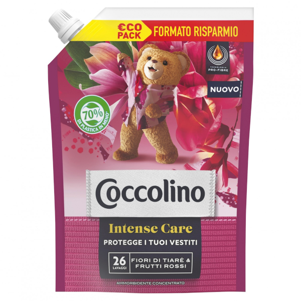 Coccolino italská aviváž v eko balení Fiori di Tiaré & Frutti Rossi 600ml 26PD