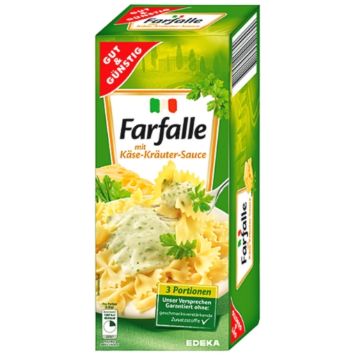 G&G Farfalle se sýrovo-bylinkovou omáčkou 265 g G&G Farfalle se sýrovo-bylinkovou omáčkou 265 g