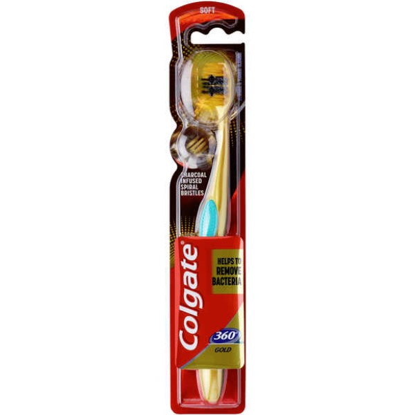 Colgate 360 zubní kartáček charcoal gold Soft 1 ks