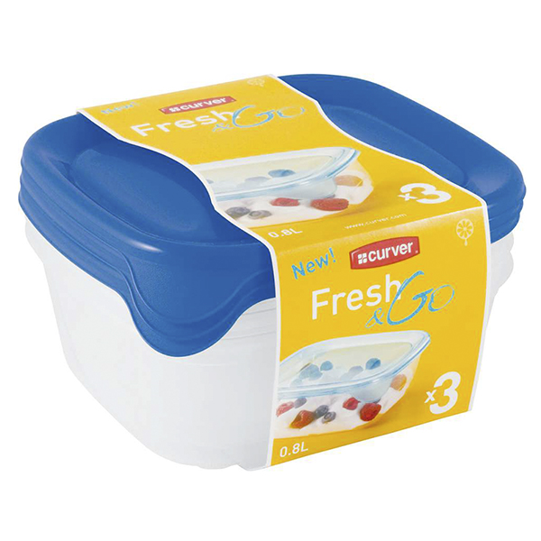 Curver Fresh&Go sada misek na uchování potravin, 3x800ml