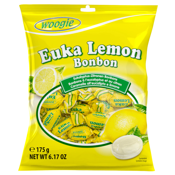 Woogie bylinkové bonbony Euka Lemon 175g Woogie bylinkové bonbony Euka Lemon 175g