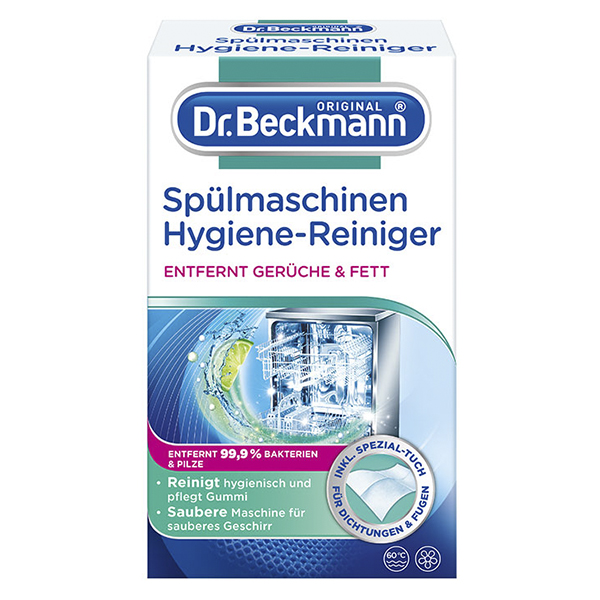 Dr. Beckmann hygienický dvoufázový čistič myčky a vlhčený ubrousek, 75g