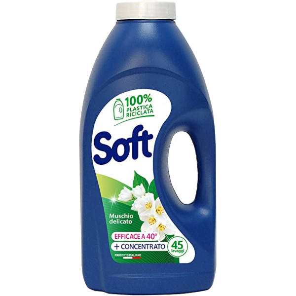 SOFT univerzální prací gel na bílé a barevné Muschio Delicato 2,25l 45PD