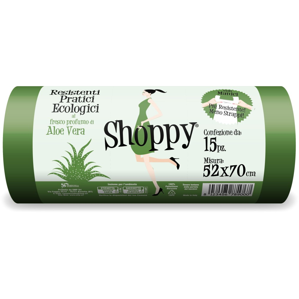 Shoppy Italské parfémované pytle do koše Aloe Vera 15ks 30l Shoppy Italské parfémované pytle do koše Aloe Vera 15ks 30l