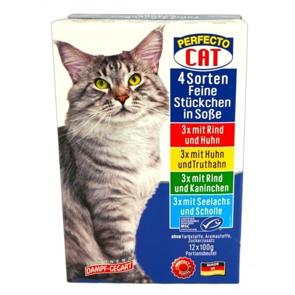 Perfecto Cat MIX multipack kapsiček pro kočky 12x100g