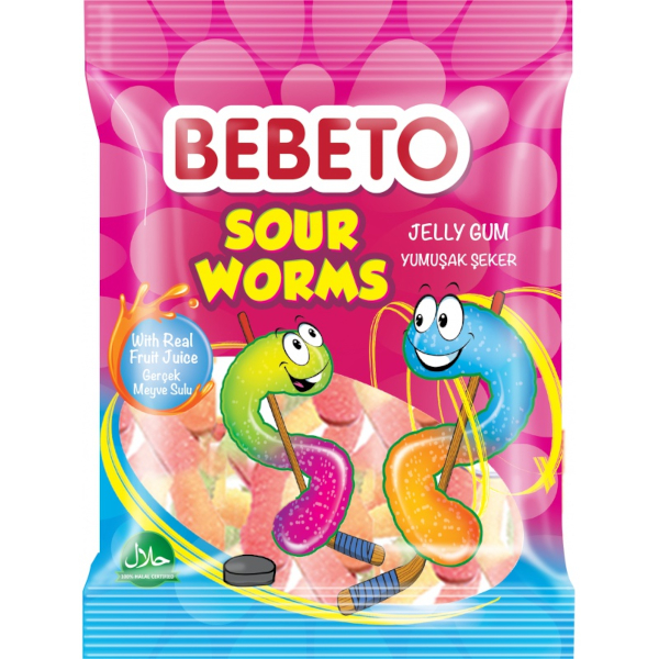 Bebeto želé bonbony Worms 80g Bebeto želé bonbony Worms 80g