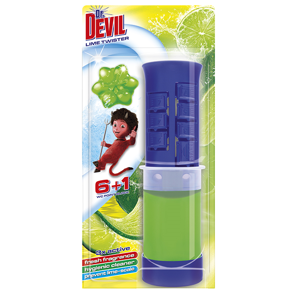 Dr. Devil 3in1 WC point block Lime twister, terč do toalety 45ml