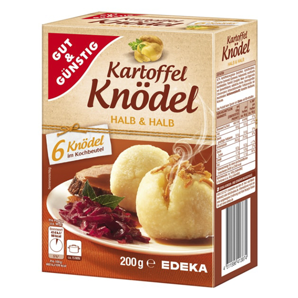 GG Hotové bramborové knedlíky ve varném sáčku 6ks 200g GG Hotové bramborové knedlíky ve varném sáčku 6ks 200g