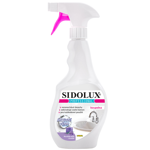 SIDOLUX PROFESSIONAL na koupelny, aktivní pěna, Marseillské mýdlo s levandulí 500 ml