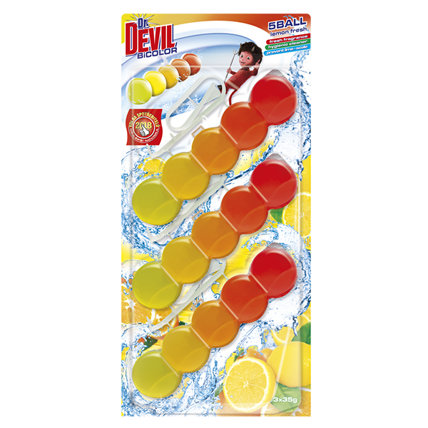 Dr. DEVIL BiCOLOR Lemon fresh WC závěs 3x35g