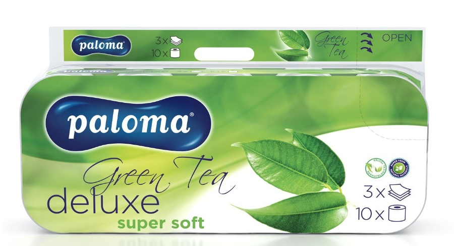 Paloma Deluxe Green Tea toaletní papír 3vr 10 rolí